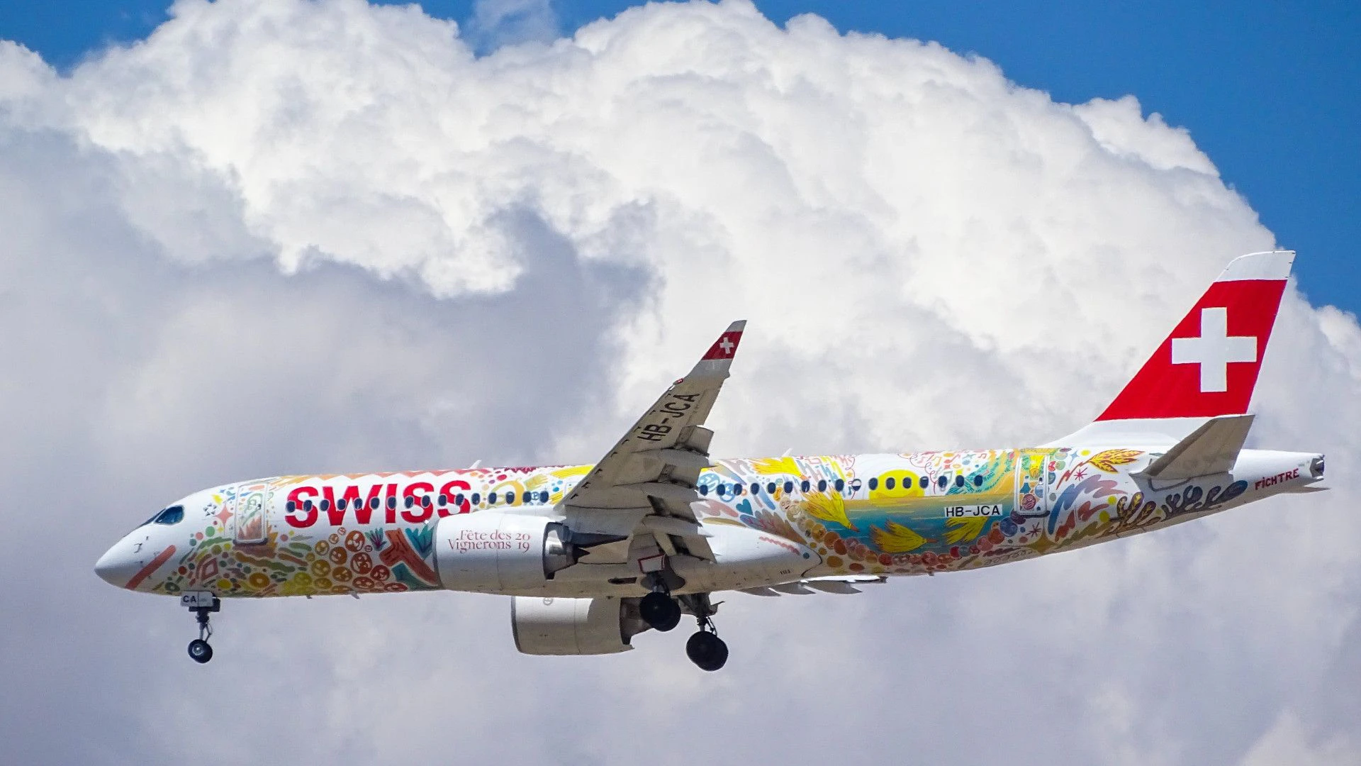 Un avion de la compagnie Swiss en vol pour la Suisse.